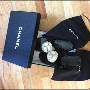 Authentic Chanel Jelly Camellia Sandals