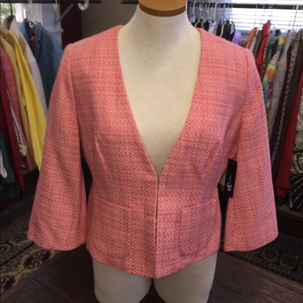 East 5th Ladies orange/coral tweed blazer