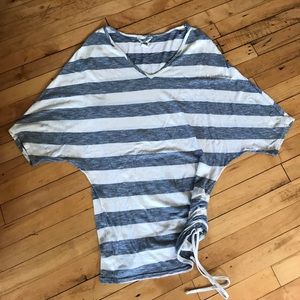 Hard Tail oversized striped v neck shirt