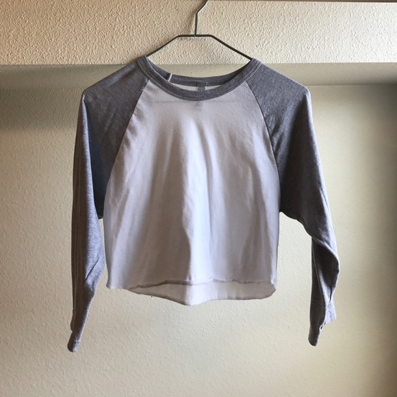 American Apparel 50/50 shit, 3/4 sleeve crop top - Picture 1 of 3
