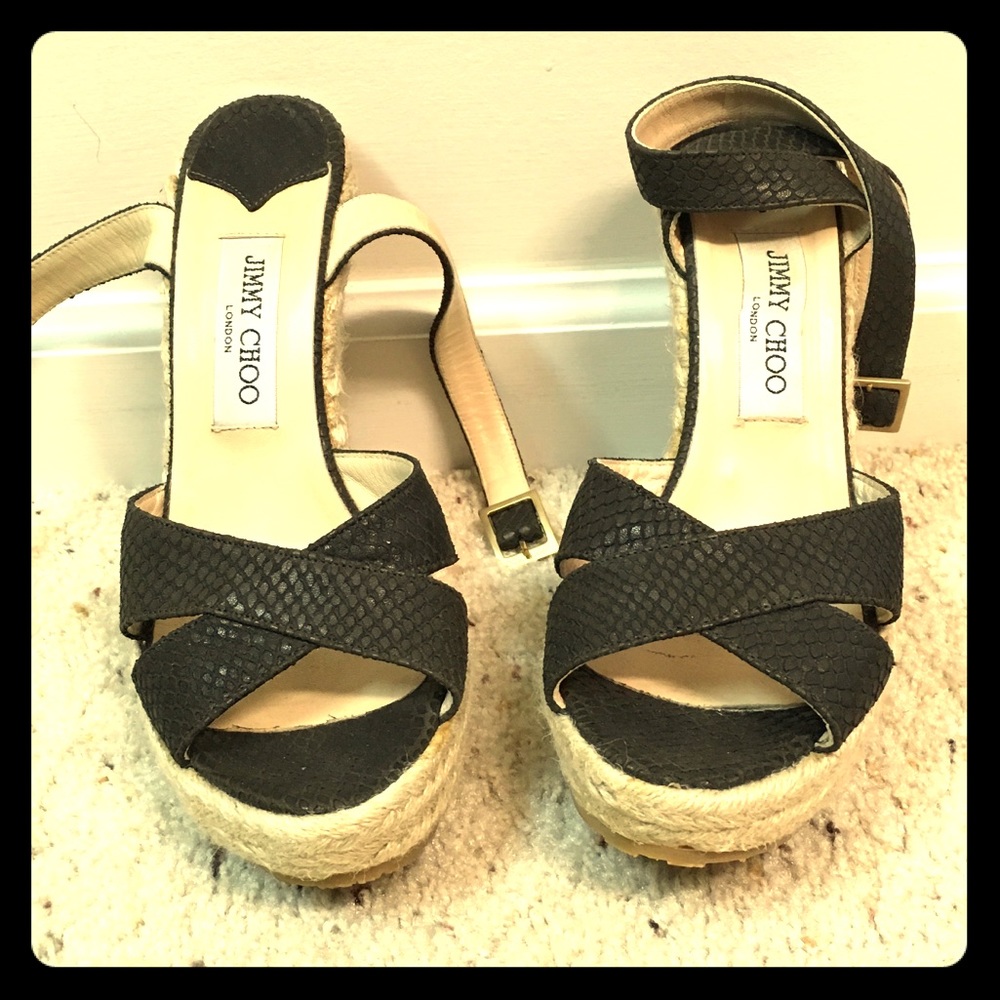 Jimmy Choo wedges in dark brown leather size EU 40