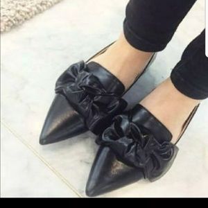 New Zara black bow flats