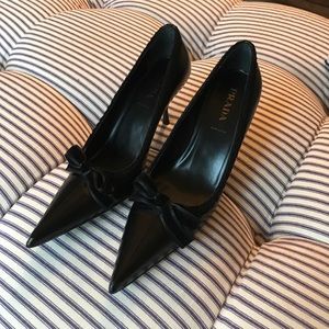 Prada black leather pumps. Size 8.
