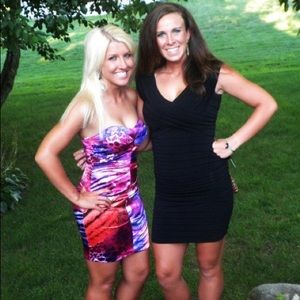 Strapless animal print dress