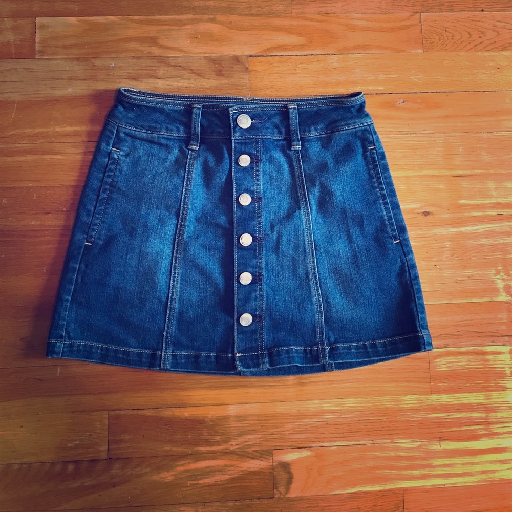 American Eagle denim button down skirt size 0