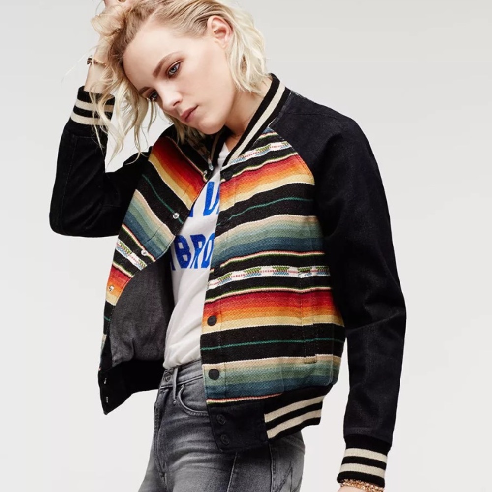 SOLD SOLD Mother Denim Letterman Jacket Bomber