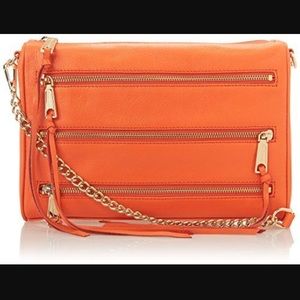 Rebecca Minkoff 5-zip orange crossbody