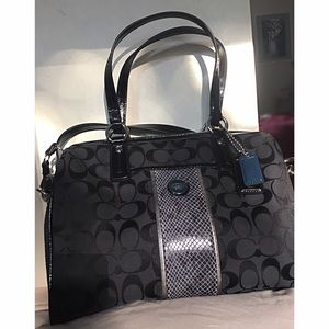 Black and Silver Coach Purse