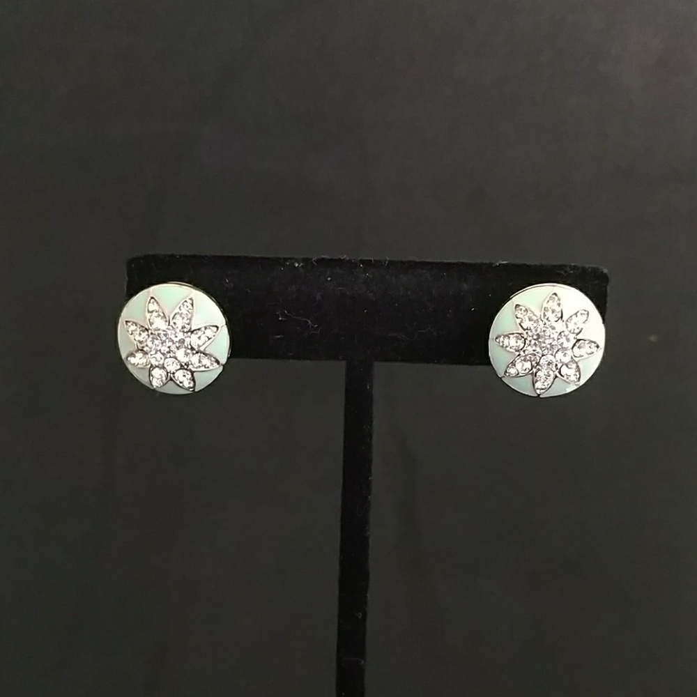 Round rhinestone earrings - Picture 5 of 5