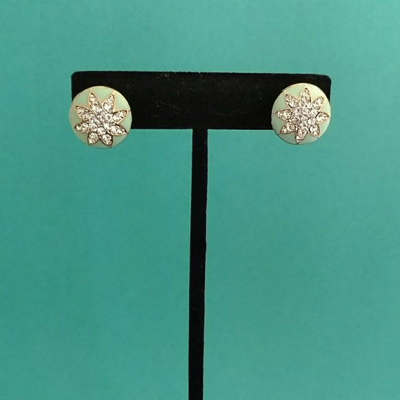 Round rhinestone earrings - Picture 2 of 5