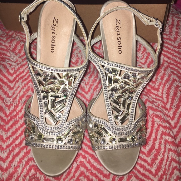 Zigi Soho Shoes - Zigi Soho Silver Bedazzled Heels