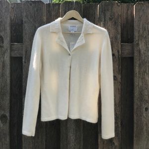 Vintage hand embroidered angora cardigan