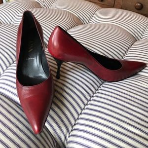 Prada red leather pumps. Size 8.5.