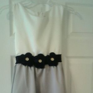 Off white, royal blue and gray girl's dress