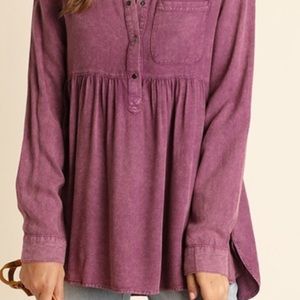 Mulberry colored blouse