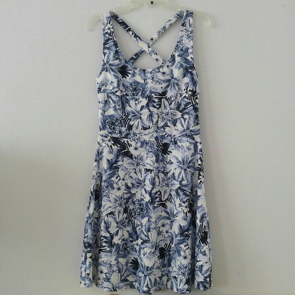 Floral Cross back Skater Dress