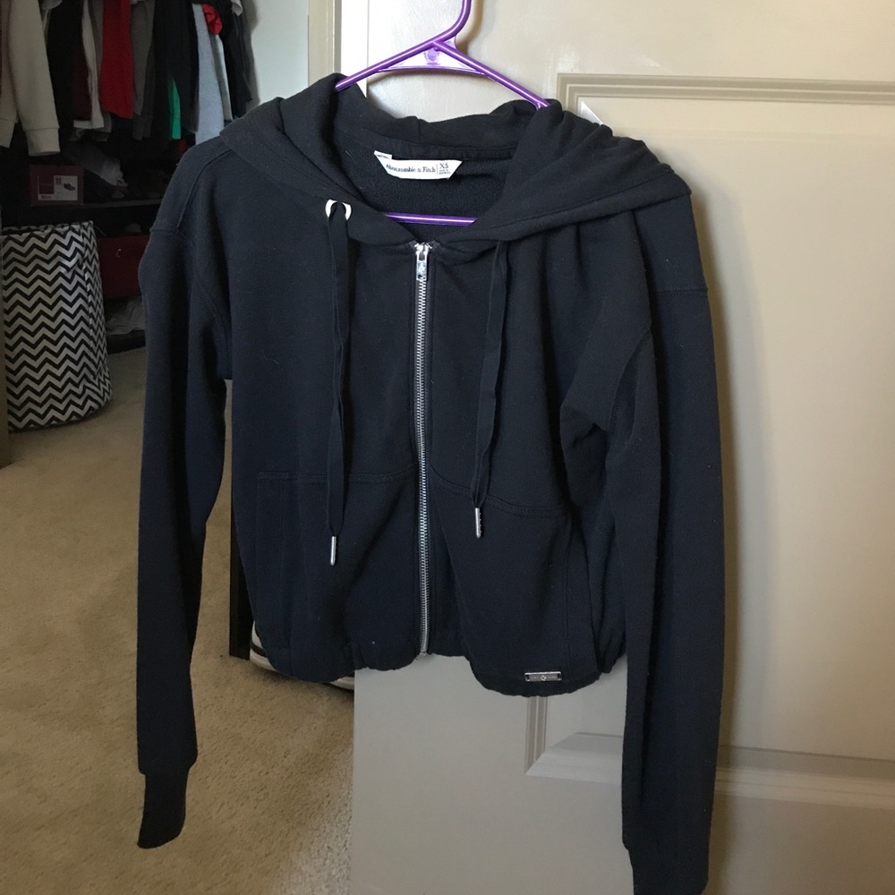 A&F crop zip up hoodie