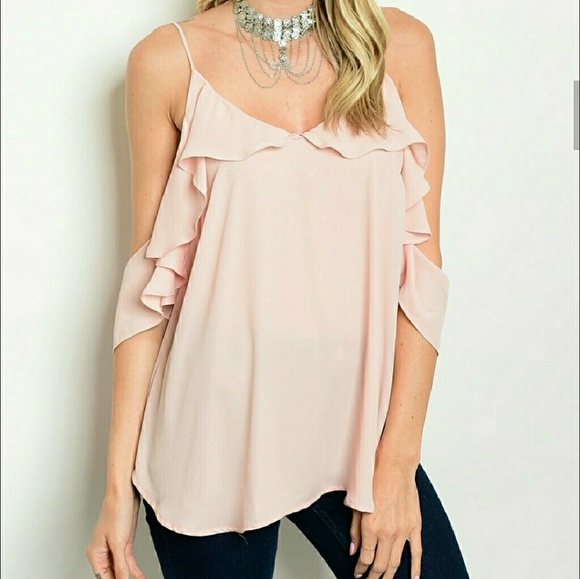 NWT Cold Shoulder Low Back Blouse - Picture 2 of 5