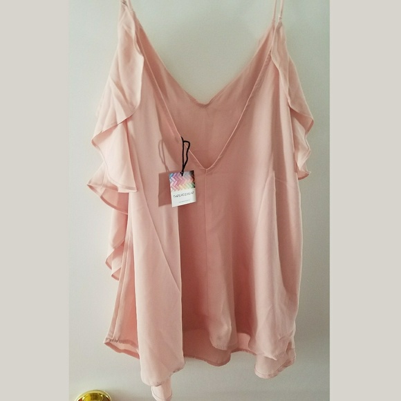 NWT Cold Shoulder Low Back Blouse - Picture 5 of 5