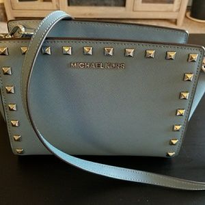 Michael Kors Selma Studded Leather Messenger
