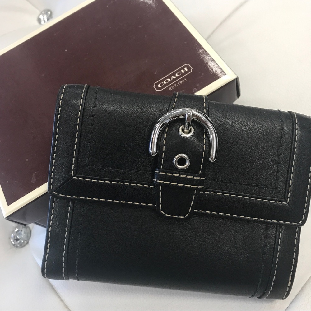 Black Bi-Fold Coach Wallet