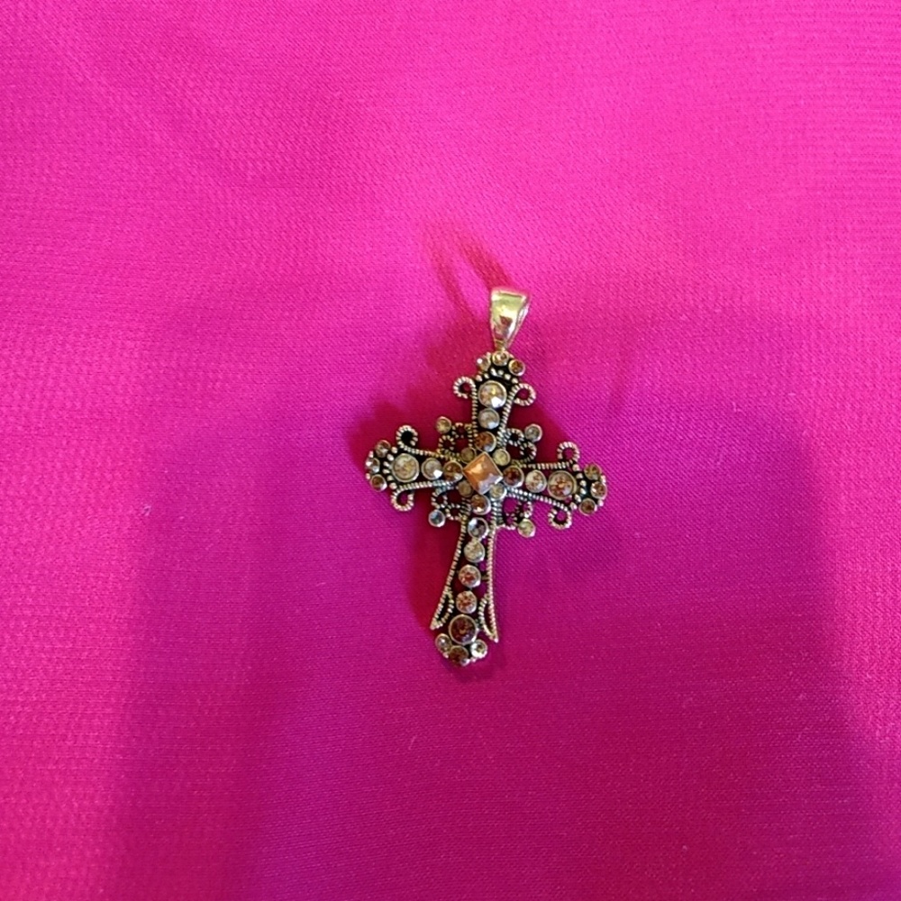 Lia Sophia gold toned cross pendant