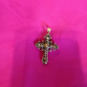 Lia Sophia gold toned cross pendant