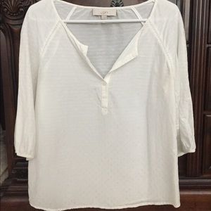 LOFT off white 3/4 sleeve blouse