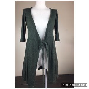 Hunter Green Open Tie Cardigan