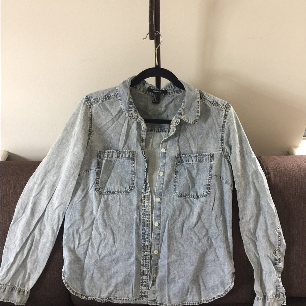 F21 denim shirt
