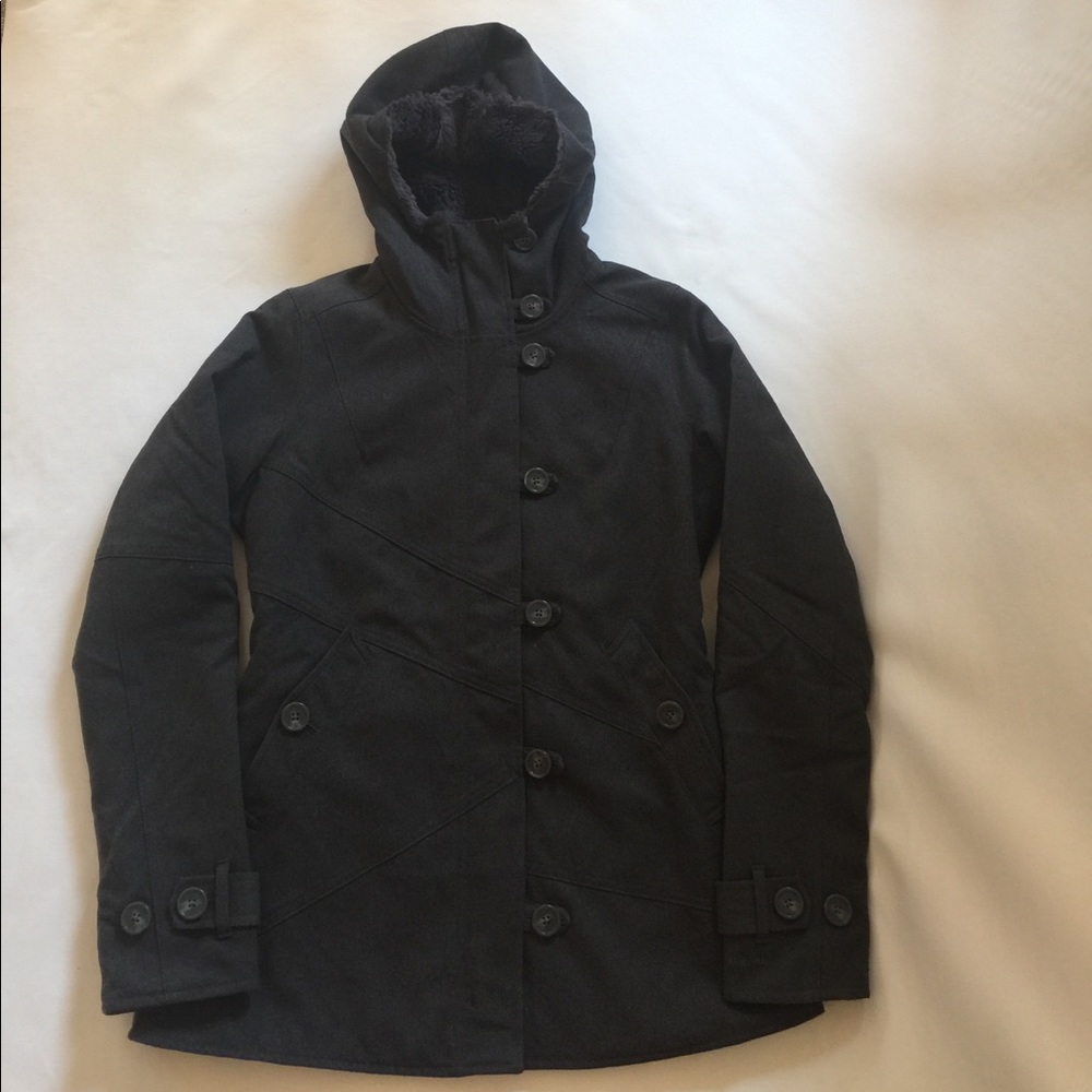 Patagonia gray insulated grey coat. Fleece hoodie.