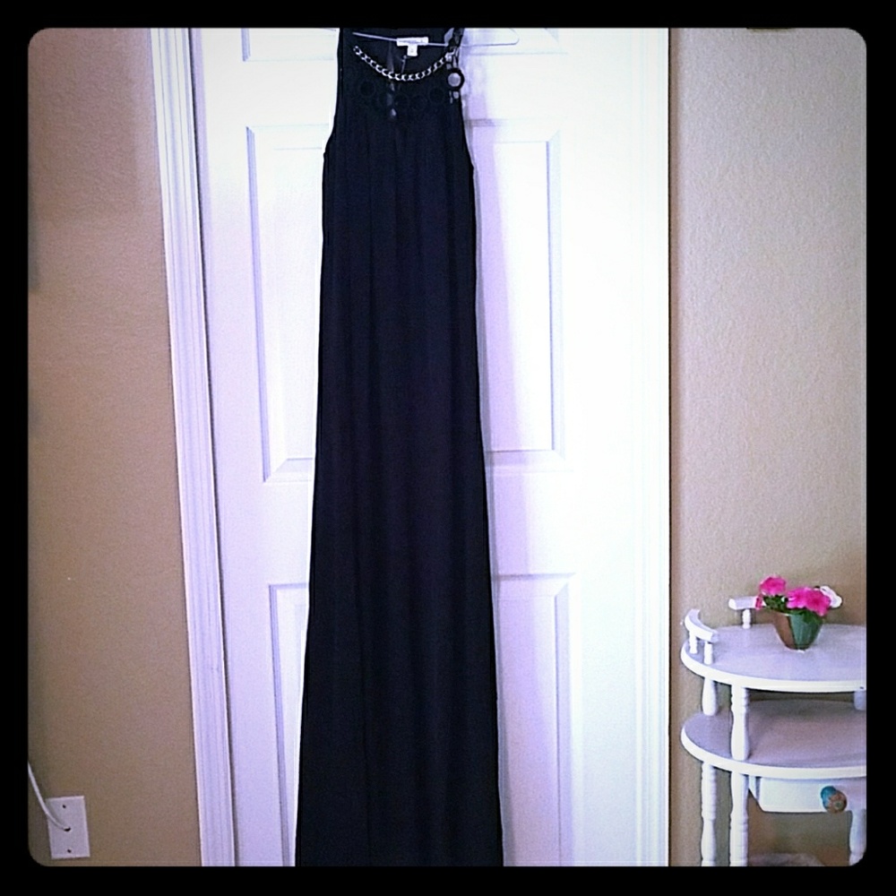 NWT Eva Mendes  floor lenght black dress