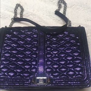 Rebecca minkoff jumbo love bag purple metallic