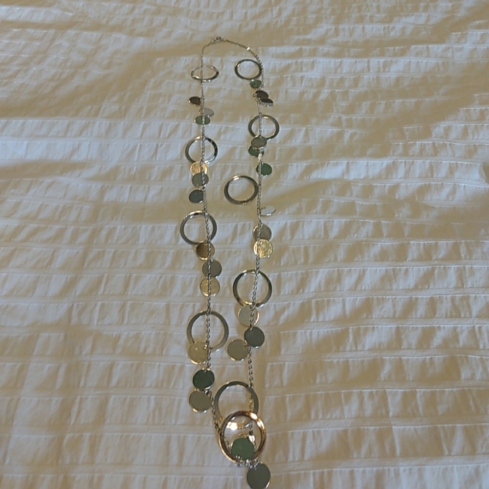Free with purchase!  Shiny silver circle necklace