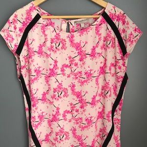 Banana Republic pink floral blouse