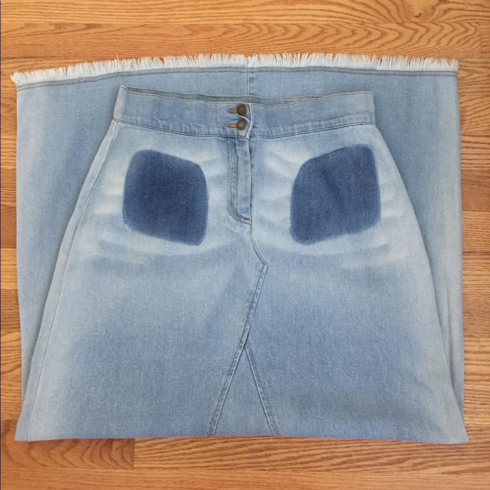 Long, soft denim skirt