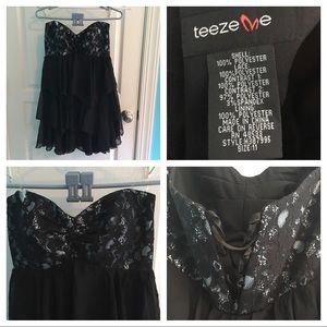 Prom dress short Teeze Me Size 11 black teal