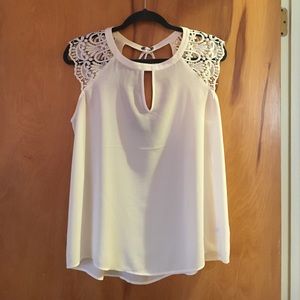 Express white lace sleeve blouse