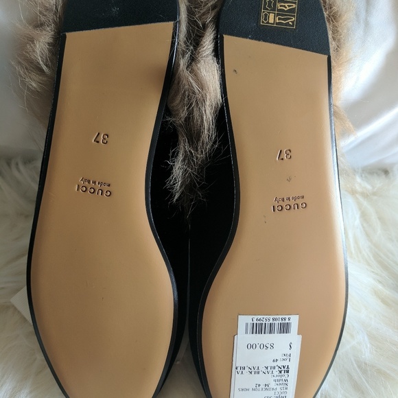 Gucci Princetown Black Velvet Slippers with Fur - Picture 4 of 4