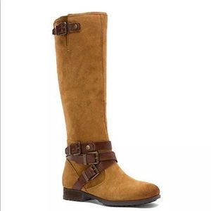 Marc Fisher Noreene Suede Buckle Strap Riding Boot