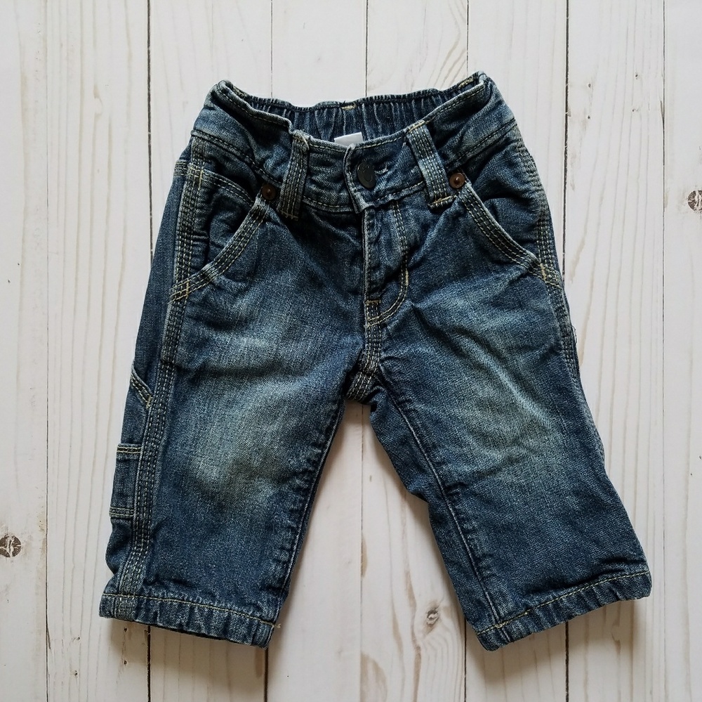 Baby Gap Boys Flannel Lines Denim Jeans