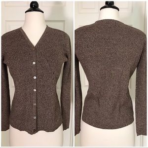 Petite Sophisticate Cardigan Sweater Brown Mocha