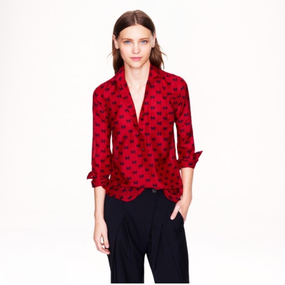 J Crew Boy Popover in bows