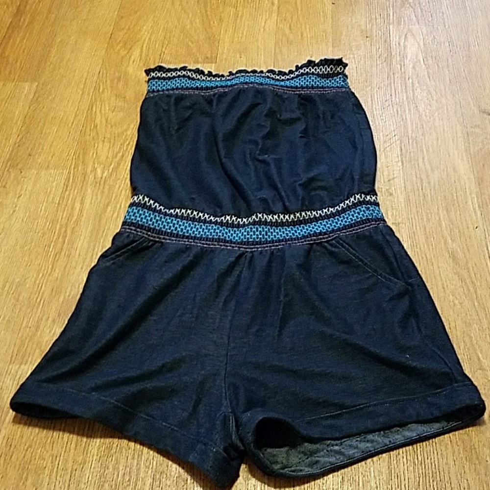 Stretchy jean romper