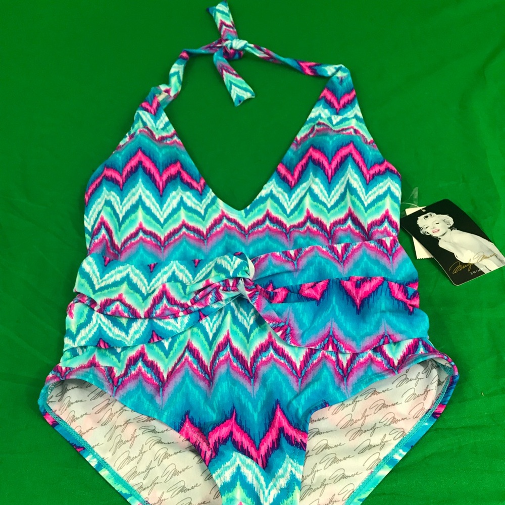 Women's Deep Plunge Halter One-Piece Swimsuit