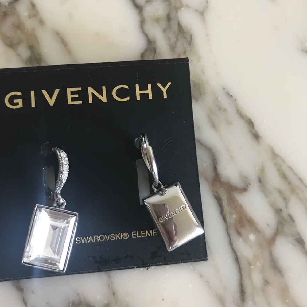 Givenchy Metallic Swarovski Crystal Drop Earrings - Picture 2 of 6