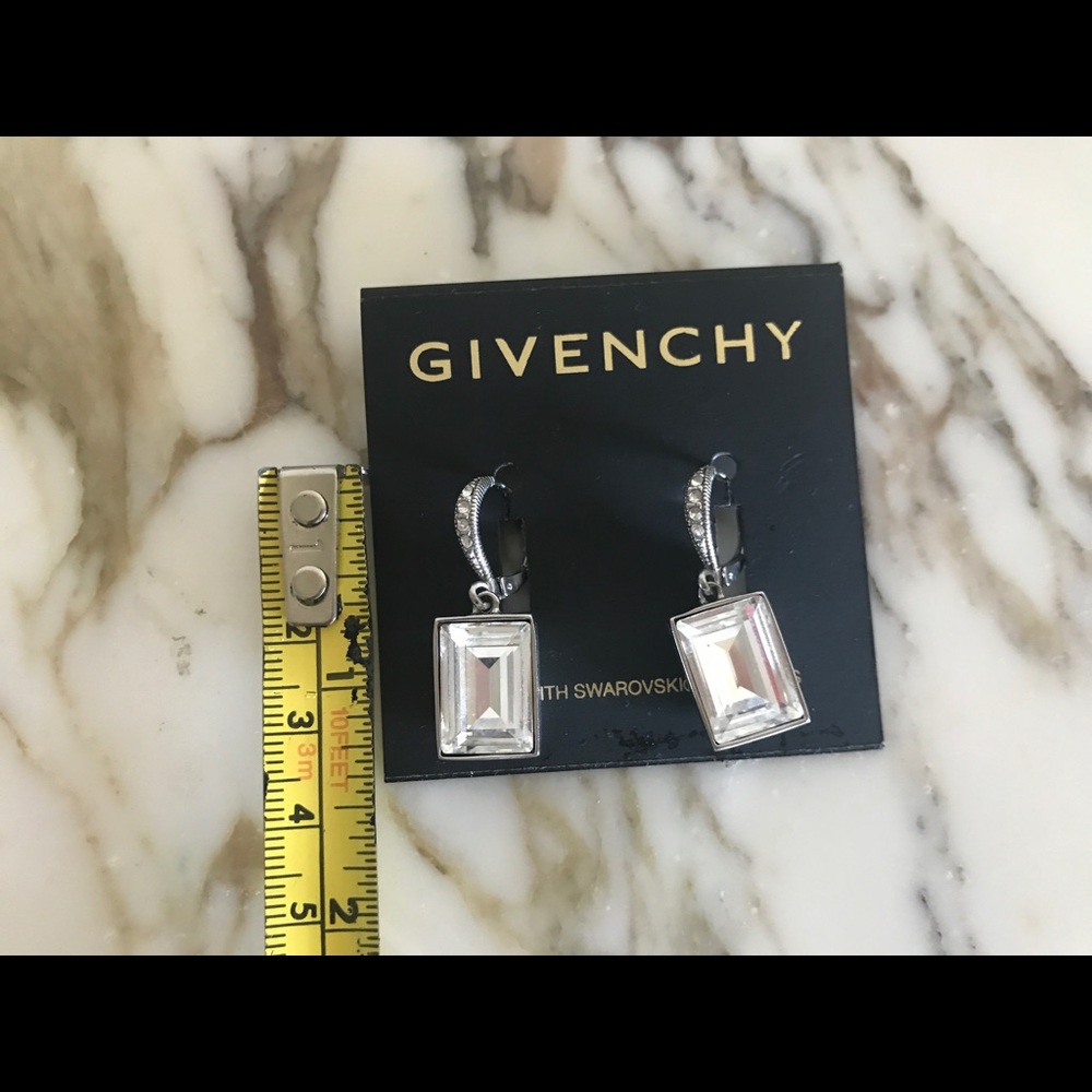Givenchy Metallic Swarovski Crystal Drop Earrings - Picture 3 of 6