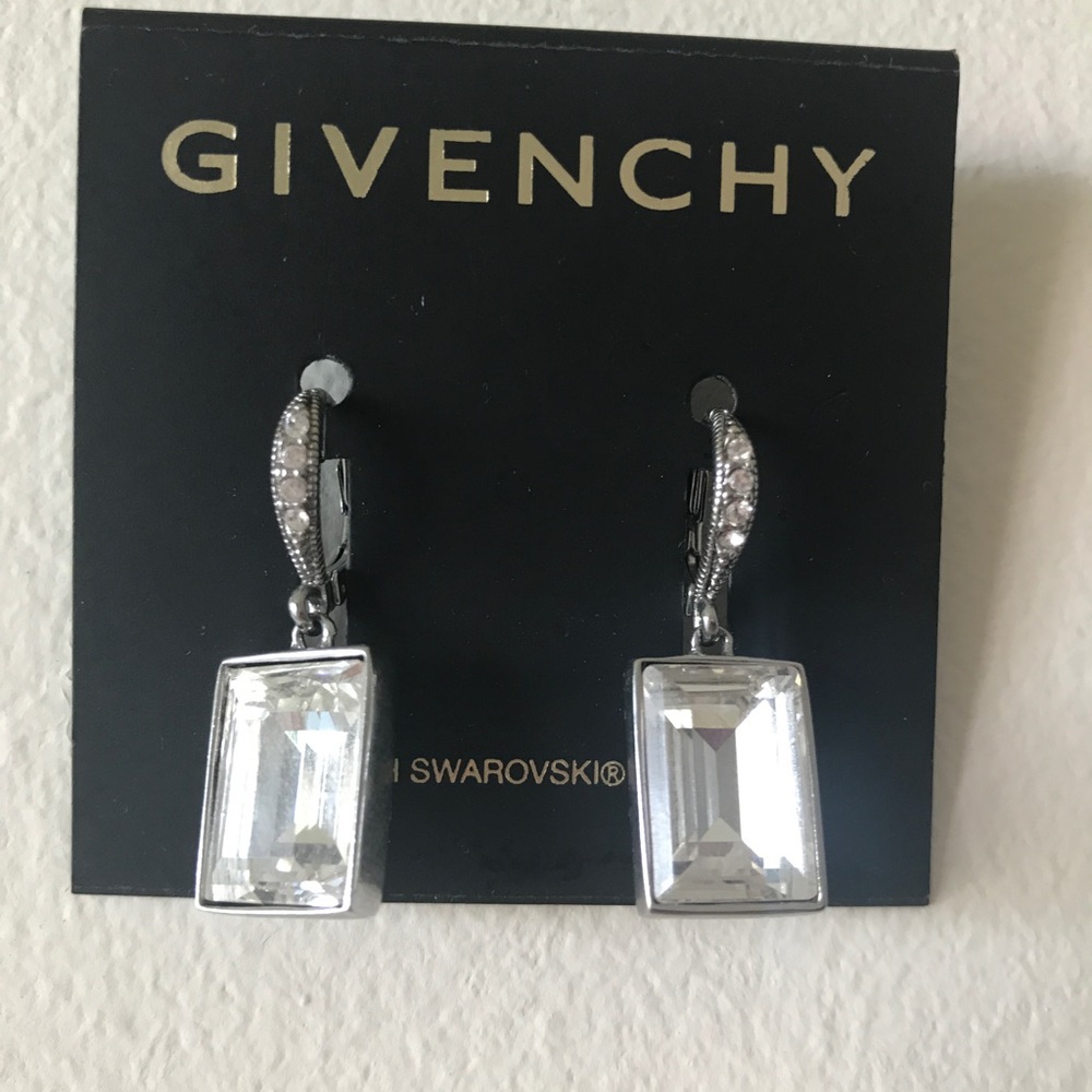 Givenchy Metallic Swarovski Crystal Drop Earrings - Picture 5 of 6
