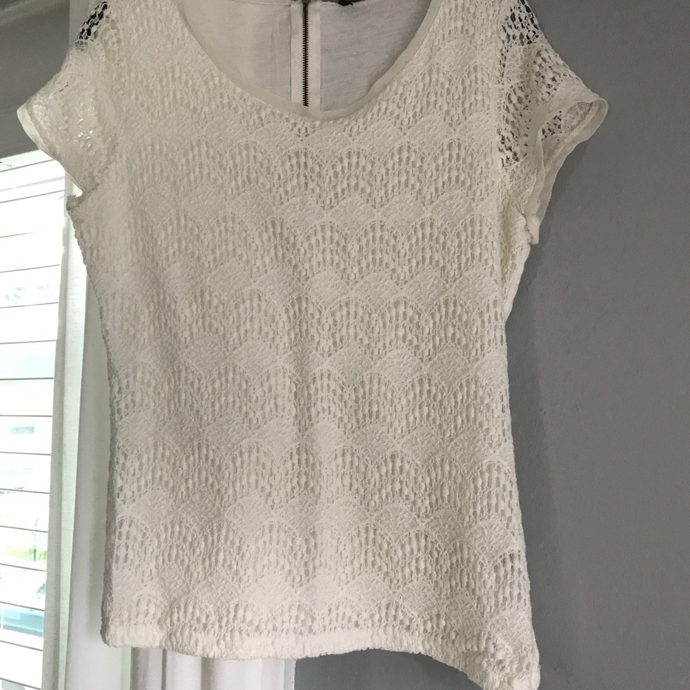 The Limited white textured blouse
