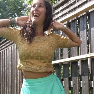 Beautiful Sari Crop Top